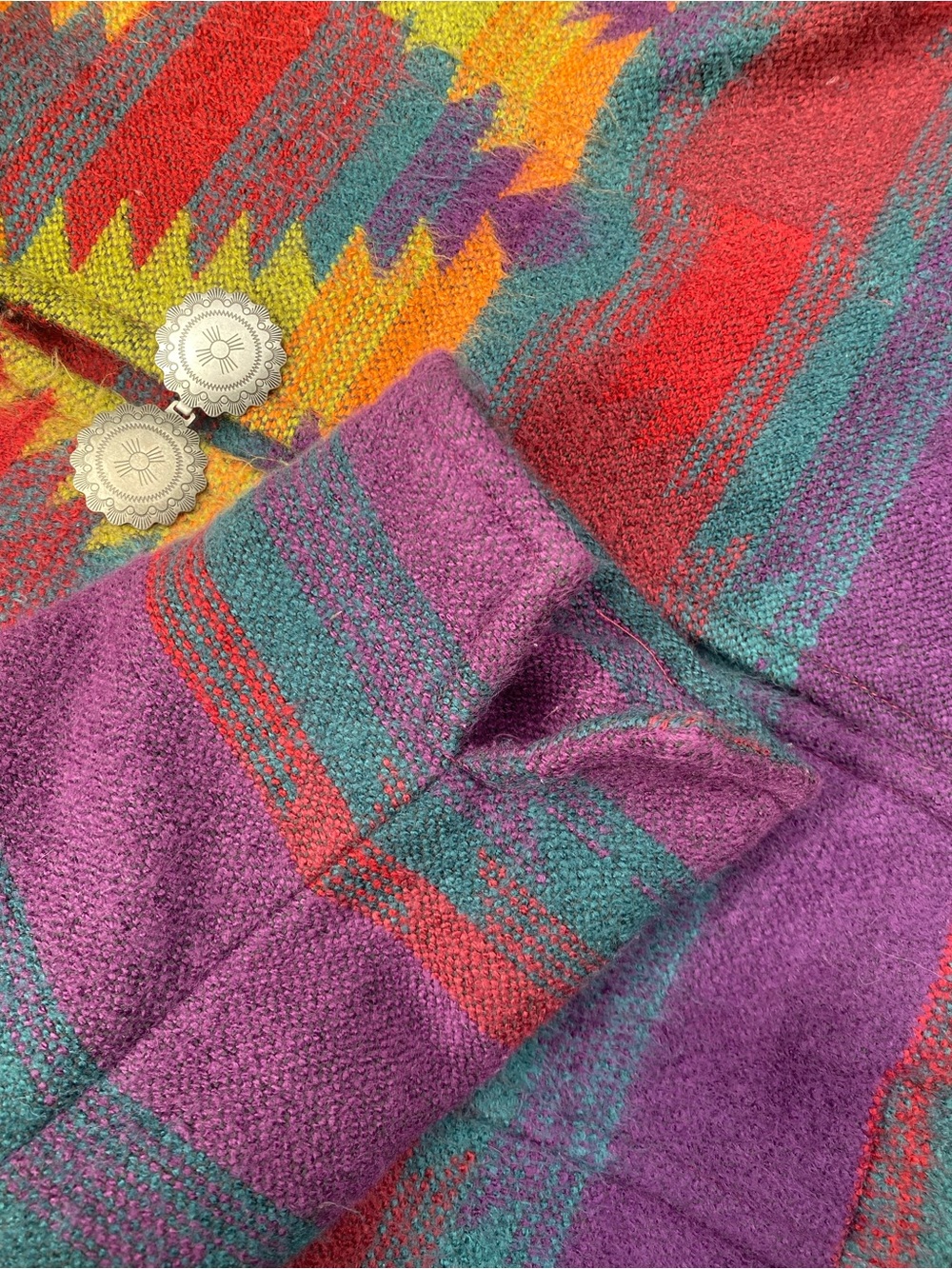 COLDWATER CREEK southwestern aztec print sweater blazer jacket size large - Picture 12 of 14